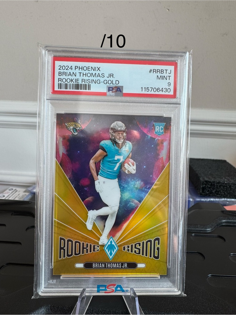 🔥 2024 Brian Thomas Jr. Panini Phoenix Rookie Rising Gold /10 Rookie PSA 9